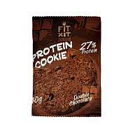 Печенье неглазированное `FIT KIT` PROTEIN COOKIE со вкусом Двойной шоколад 40 г
