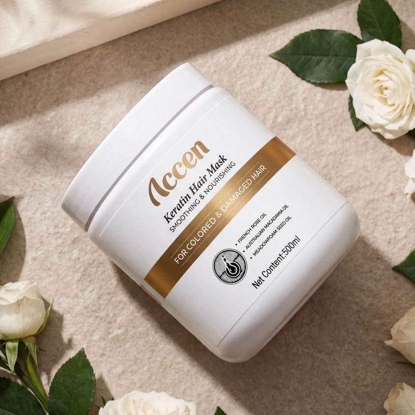 Маска для волос `ACCEN` KERATIN питательная для гладкости волос 500 мл