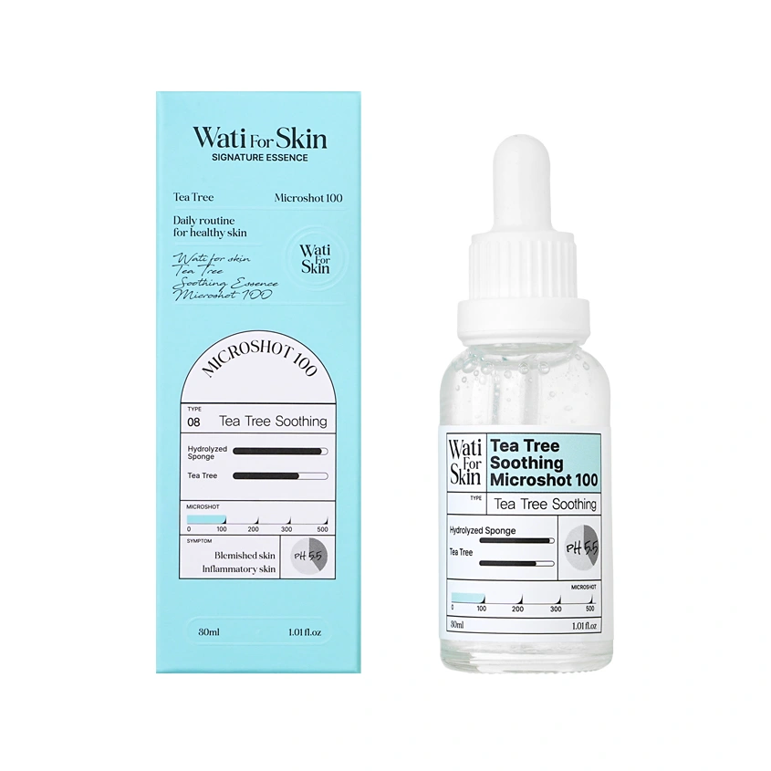 Эссенция для лица `WATI FOR SKIN` MICROSHOT 100 с микроиглами и чайным деревом 30 мл