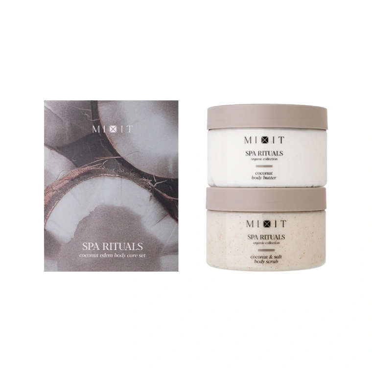 Подарочный набор для ухода за телом `MIXIT` SPA RITUALS Кокосовый рай Скраб-бальзам 300 г + Крем-баттер 250 г