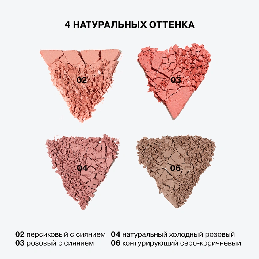 Румяна для лица `INFLUENCE BEAUTY` SOFT SKILLS компактные тон 02