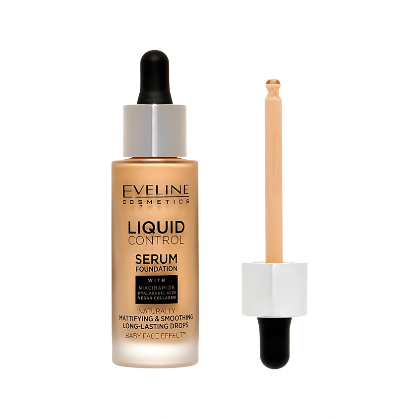 Крем тональный для лица `EVELINE` LIQUID CONTROL тон 15 жидкий