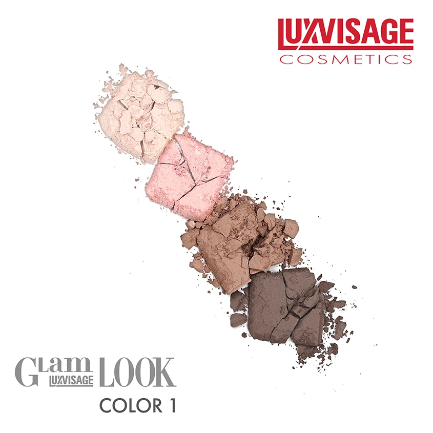 Тени для век `LUXVISAGE` GLAM LOOK 4-х цветные тон 1
