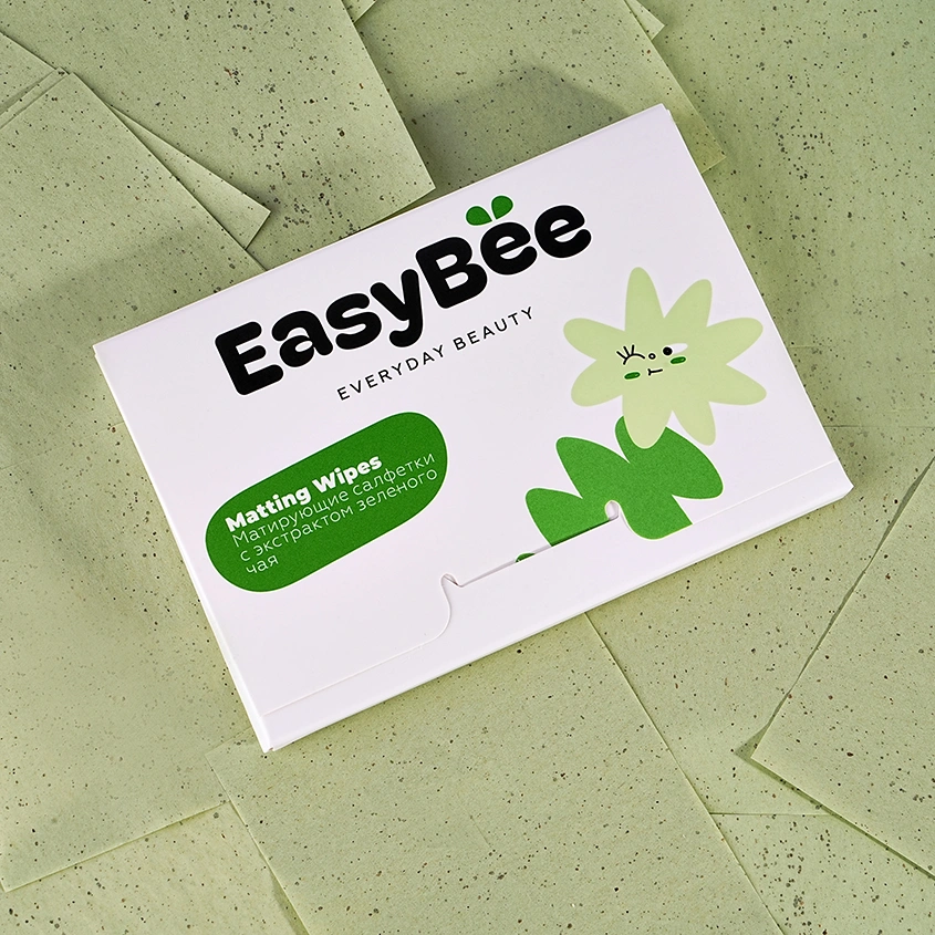 Салфетки для лица `EASYBEE` BEATY DAY матирующие с экстрактом зеленого чая 50 шт