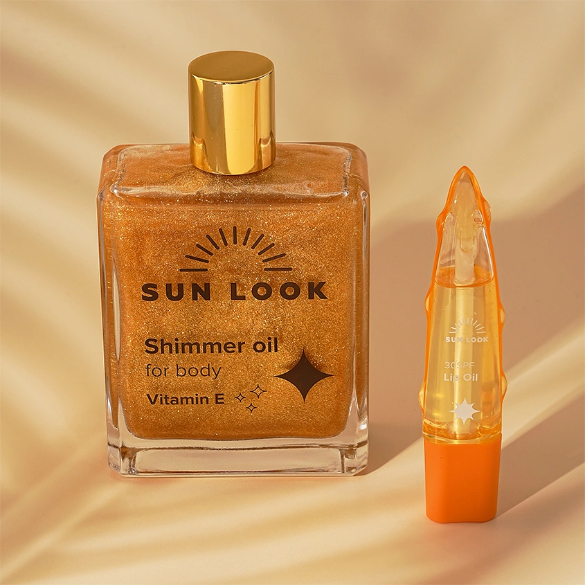 Масло-шиммер `SUN LOOK` (золотой) 100 мл