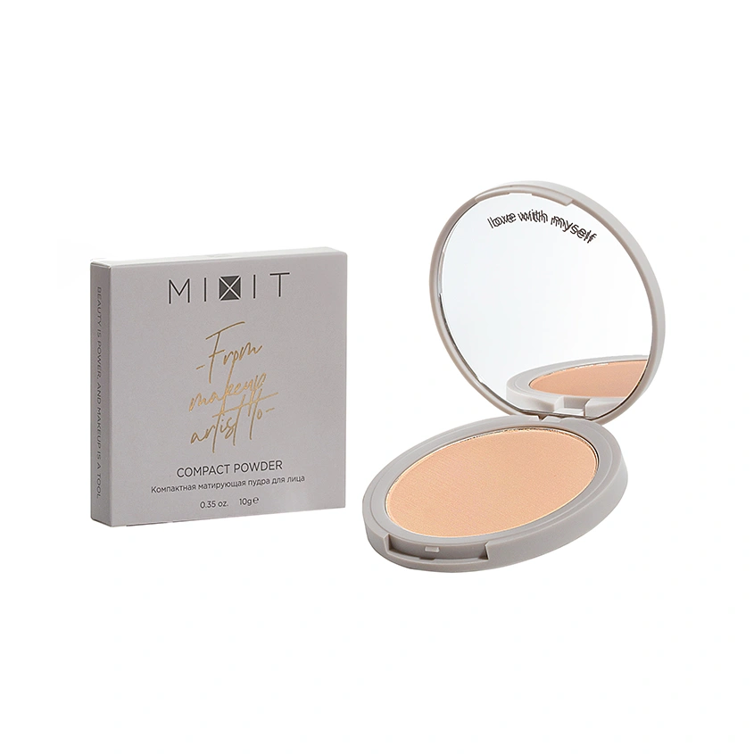 Пудра для лица `MIXIT` COMPACT POWDER компактная матирующая тон 03 Vanilla
