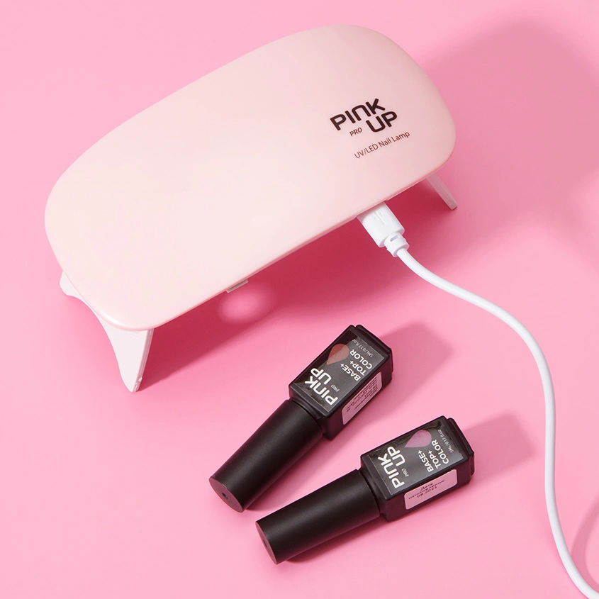 Лампа для полимеризации гель-лака `PINK UP` `PRO` UV/LED mini pink