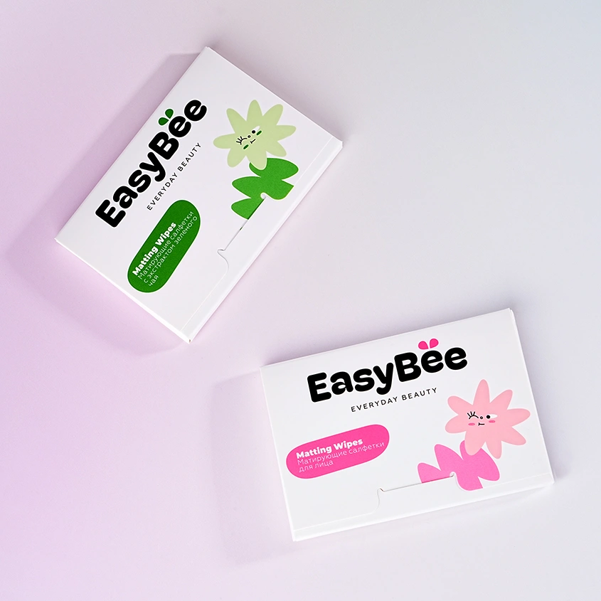 Салфетки для лица `EASYBEE` BEATY DAY матирующие с экстрактом зеленого чая 50 шт