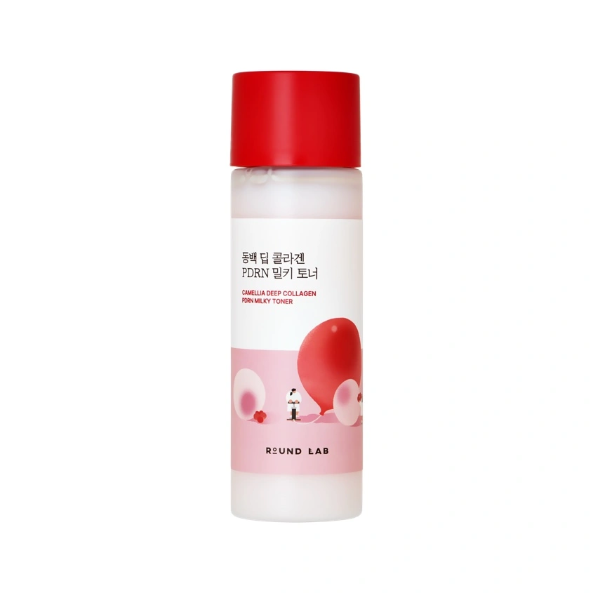 Тонер для лица `ROUND LAB` CAMELLIA DEEP СOLLAGEN молочный с ПДРН и коллагеном для сияния кожи 150 мл