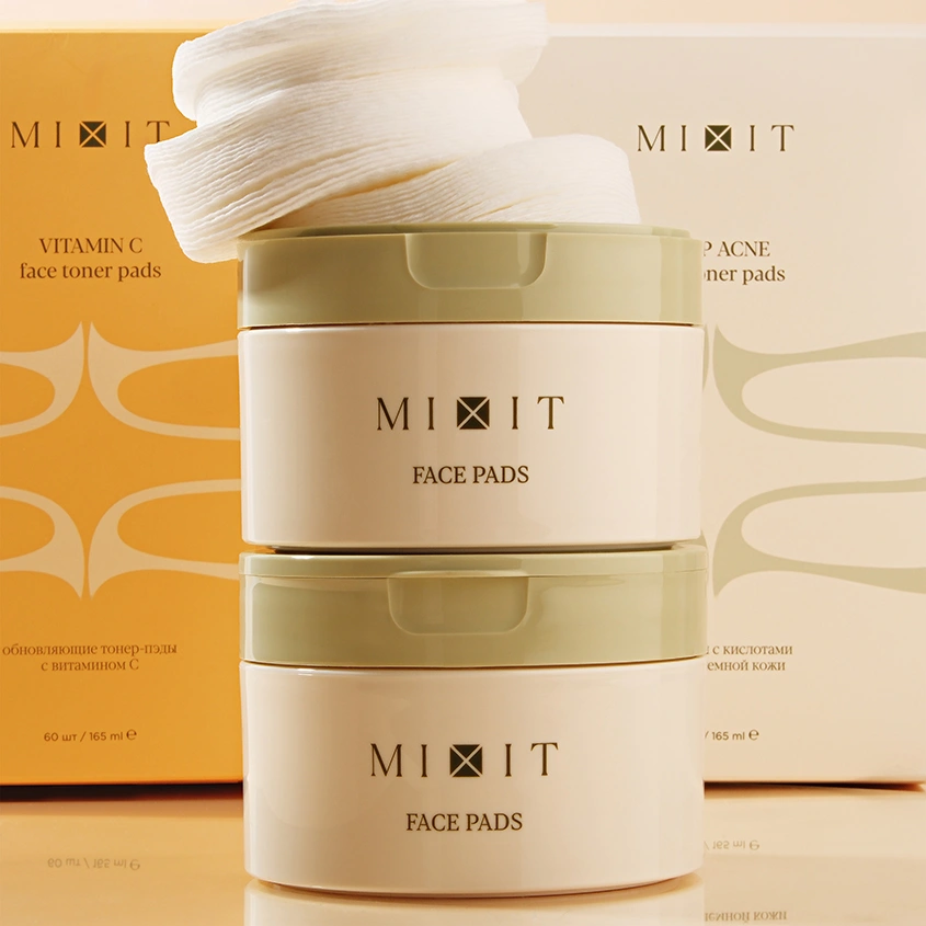 Тонер-пэды для лица `MIXIT` STOP ACNE с кислотами для проблемной кожи 60 шт
