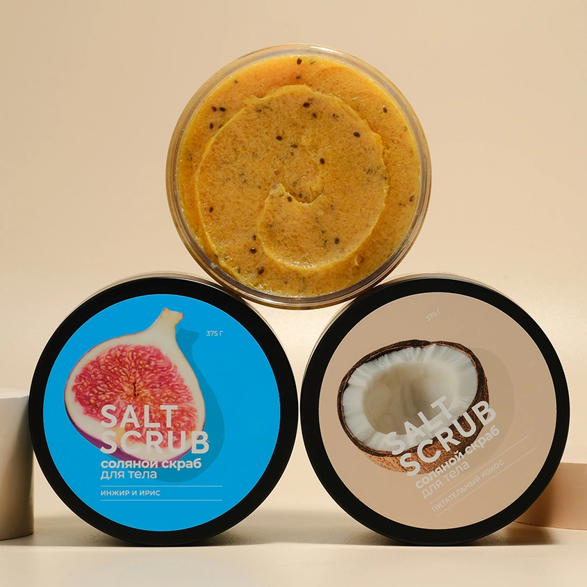 Скраб для тела `FABRIK COSMETOLOGY` соляной Инжир и ирис 375 г