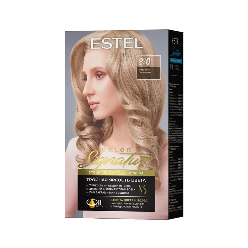 Крем-гель краска для волос `ESTEL` COLOR SIGNATURE 8/0 Капучино