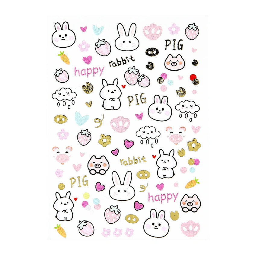 Наклейки для ногтей `PINK UP` `DECOR` CUTE COLLECTION 2D переводные тон 115