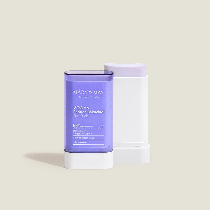 Стик для лица `MARY&MAY` солнцезащитный с бакучиолом и пептидами SPF50+ PA++++ 18 г