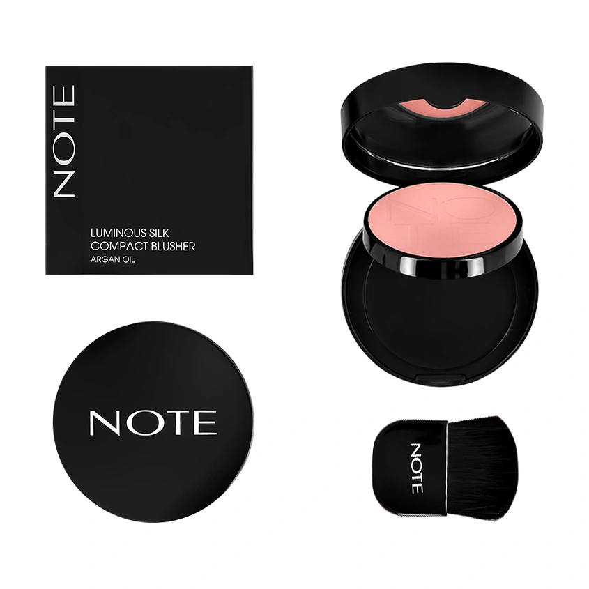 Румяна для лица `NOTE` LUMINOUS SILK COMPACT BLUSHER с эффектом сияния тон 01