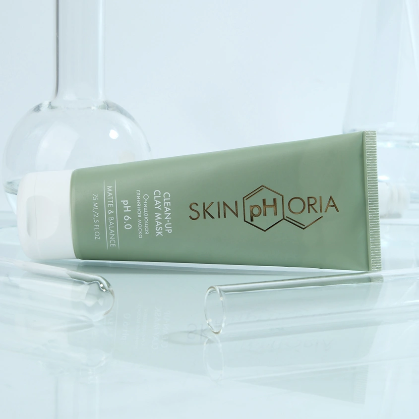 Маска для лица `SKINPHORIA` MATTE&BALANCE очищающая глиняная (для жирной и проблемной кожи) 75 мл