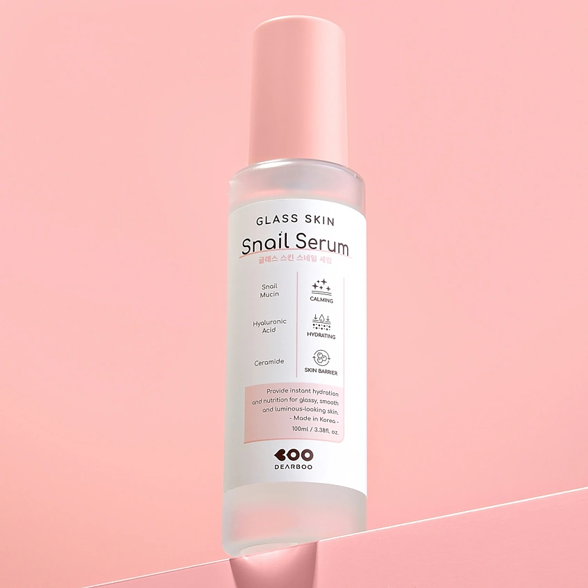 Сыворотка для лица `DEARBOO` GLASS SKIN с муцином улитки 100 мл