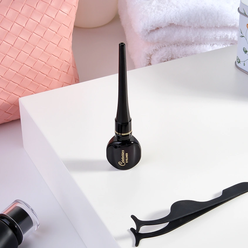 Подводка для глаз `EVELINE` CELEBRITIES EYELINER водостойкая тон черный