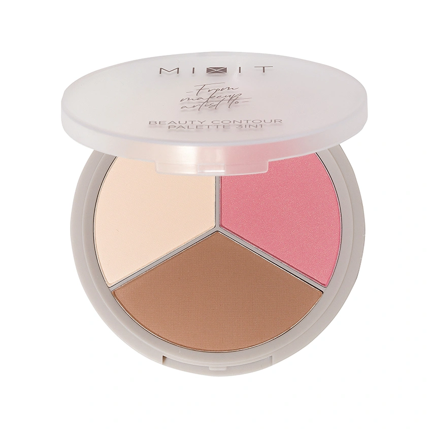 Палетка для скульптурирования лица `MIXIT` BEAUTY CONTOUR 3в1 тон 01