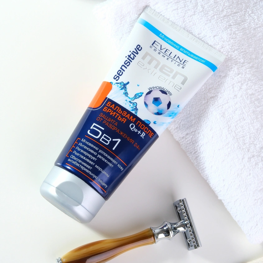 Бальзам после бритья `EVELINE` `MEN EXTREME` SENSITIVE 5 в 1 (защита от раздражения) 200 мл