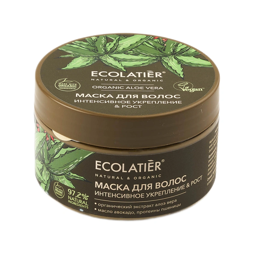 Маска для волос `ECOLATIER` ORGANIC ALOE VERA интенсивное укрепление и рост 250 мл