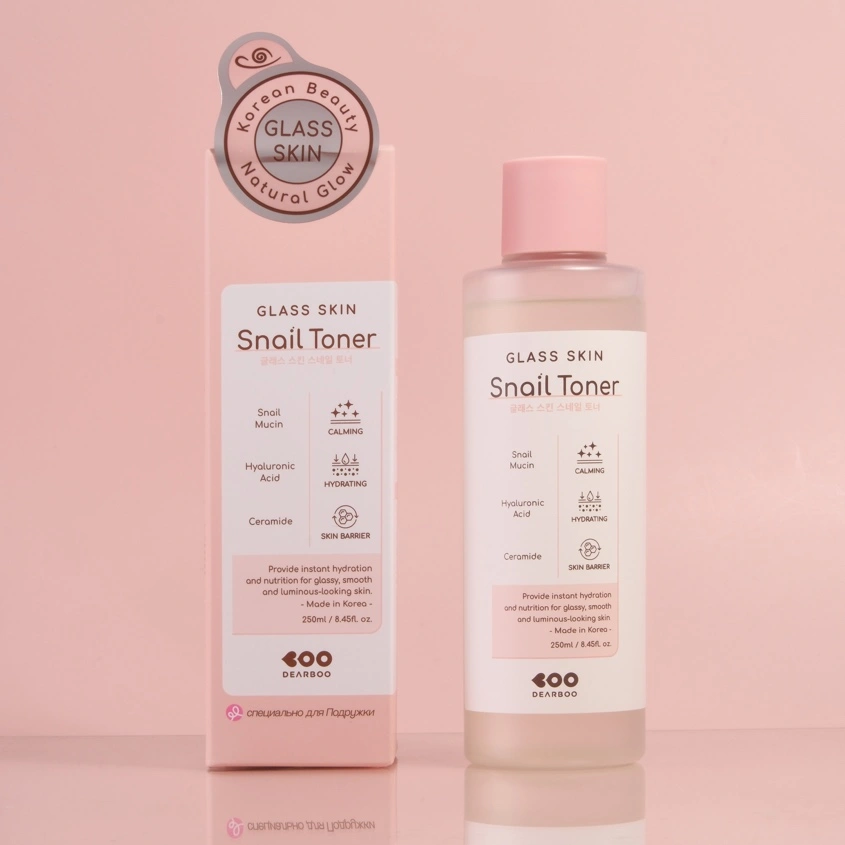 Тонер для лица `DEARBOO` GLASS SKIN с муцином улитки 250 мл