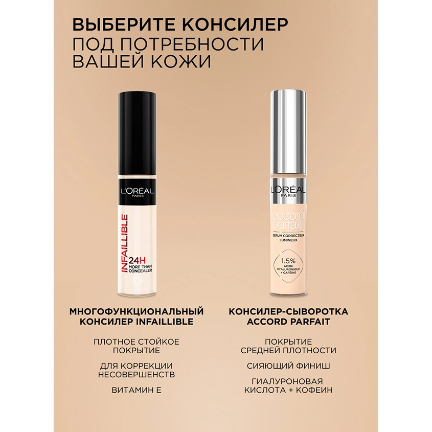 Консилер для лица `LOREAL` INFAILLIBLE 24H жидкий тон 325 Bisque bi