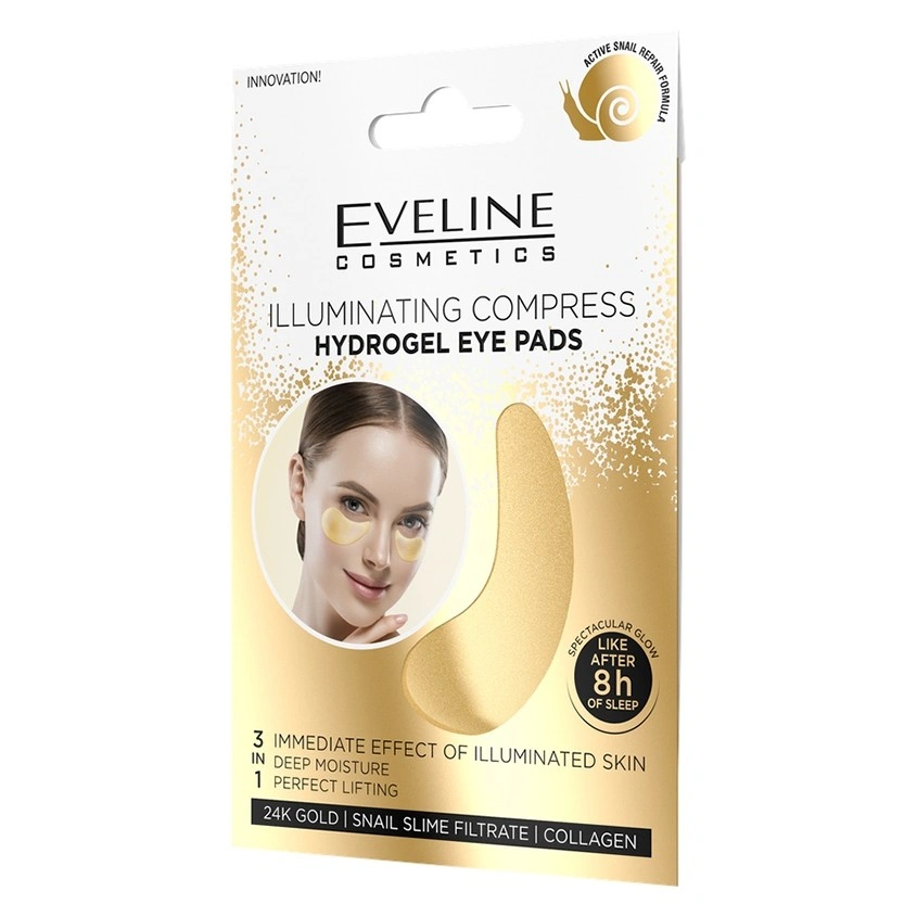 Патчи для глаз `EVELINE` гидрогелевые с эффектом сияния 2 шт
