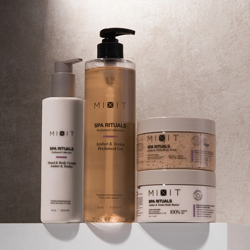 Гель для душа `MIXIT` `SPA RITUALS` PERFUMED COLLECTION с ароматом амбры и бобов тонка (парфюмированный) 500 мл
