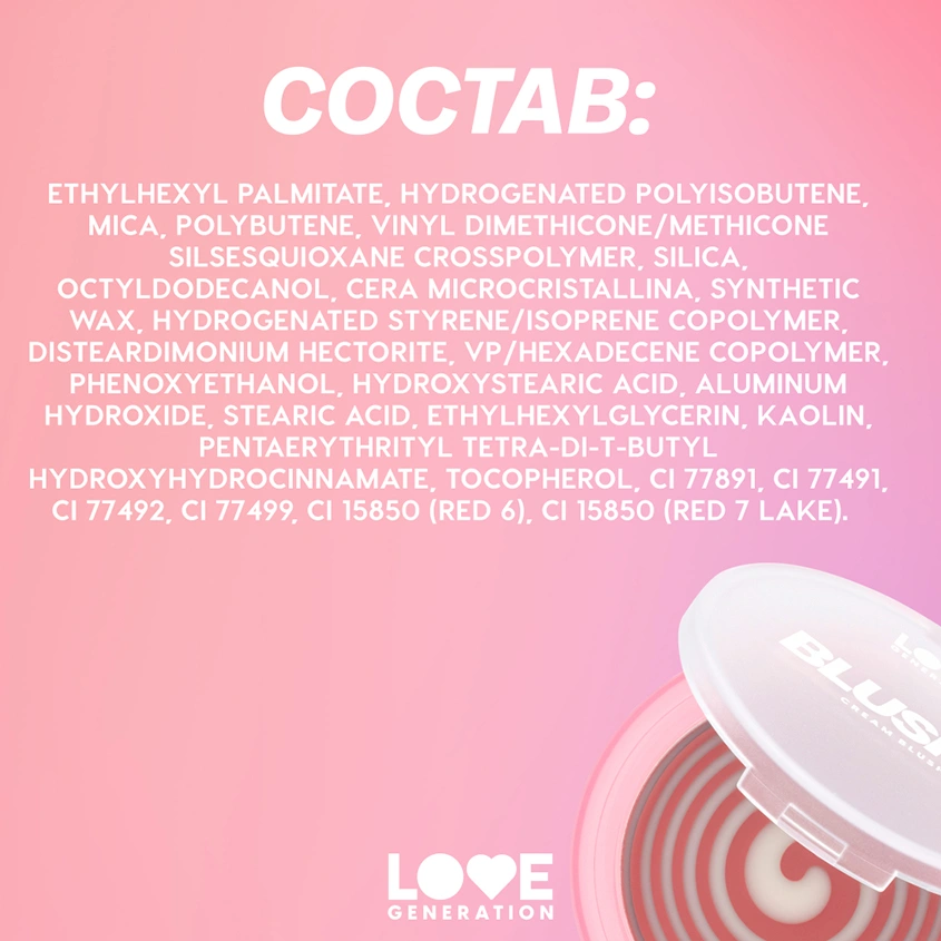 Румяна для лица `LOVE GENERATION` BLUSH ME UP кремовые тон 03 Hypnotized