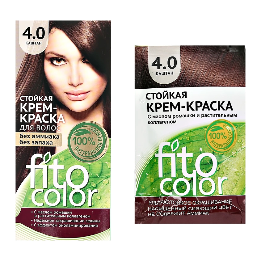 Крем-краска для волос `FITOCOLOR` тон 4.0 каштан 50 мл