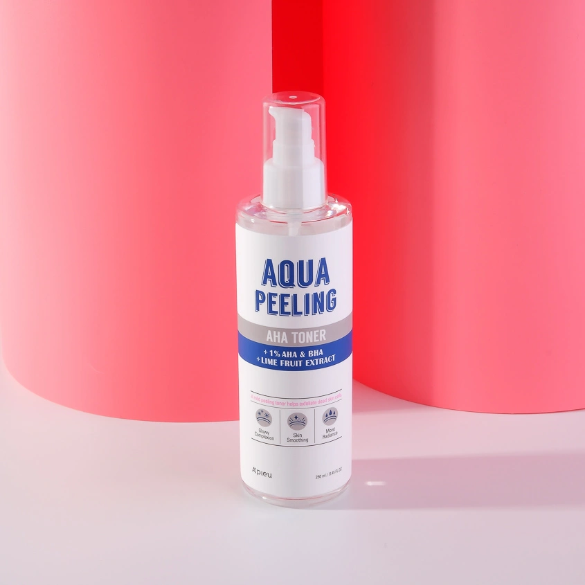 Тонер для лица `A`PIEU` AQUA PEELING с AHA и BHA-кислотами и экстрактом лайма 250 мл