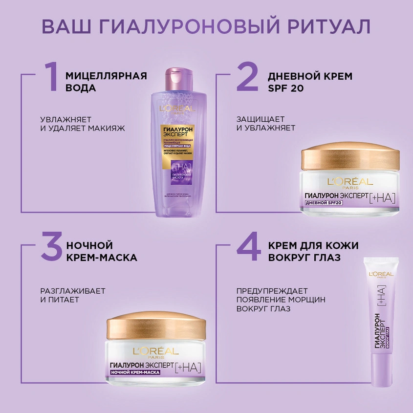 Крем для кожи вокруг глаз `LOREAL` ГИАЛУРОН ЭКСПЕРТ 15 мл