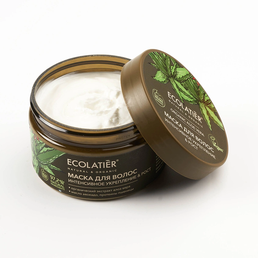 Маска для волос `ECOLATIER` ORGANIC ALOE VERA интенсивное укрепление и рост 250 мл