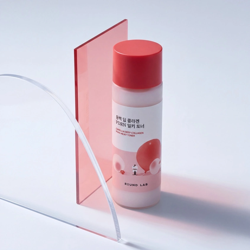 Тонер для лица `ROUND LAB` CAMELLIA DEEP СOLLAGEN молочный с ПДРН и коллагеном для сияния кожи 150 мл