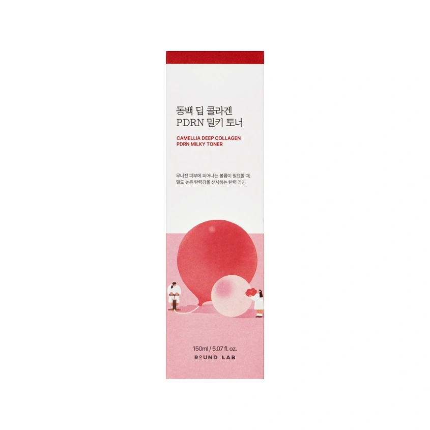 Тонер для лица `ROUND LAB` CAMELLIA DEEP СOLLAGEN молочный с ПДРН и коллагеном для сияния кожи 150 мл