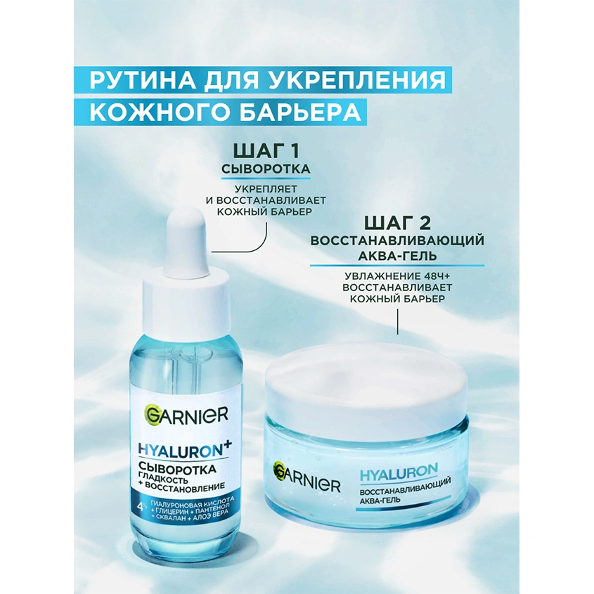 Гиалуроновая сыворотка для лица `GARNIER` `SKIN NATURALS` HYALURON+ Супергладкость 30 мл