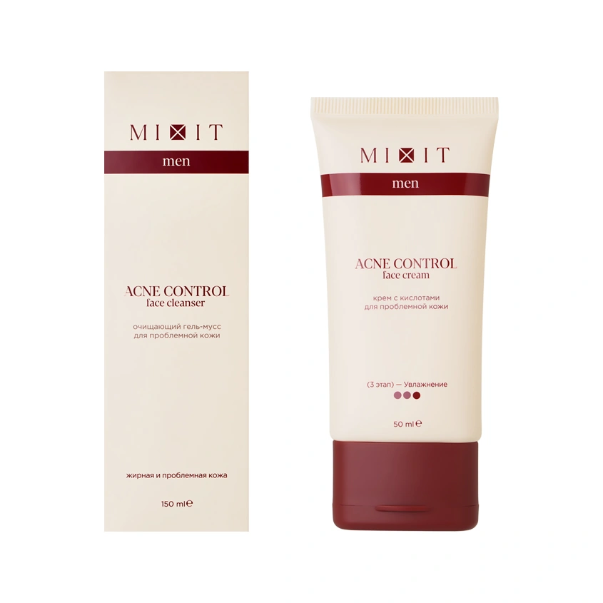Крем для лица `MIXIT` MEN с кислотами для проблемной кожи 50 мл