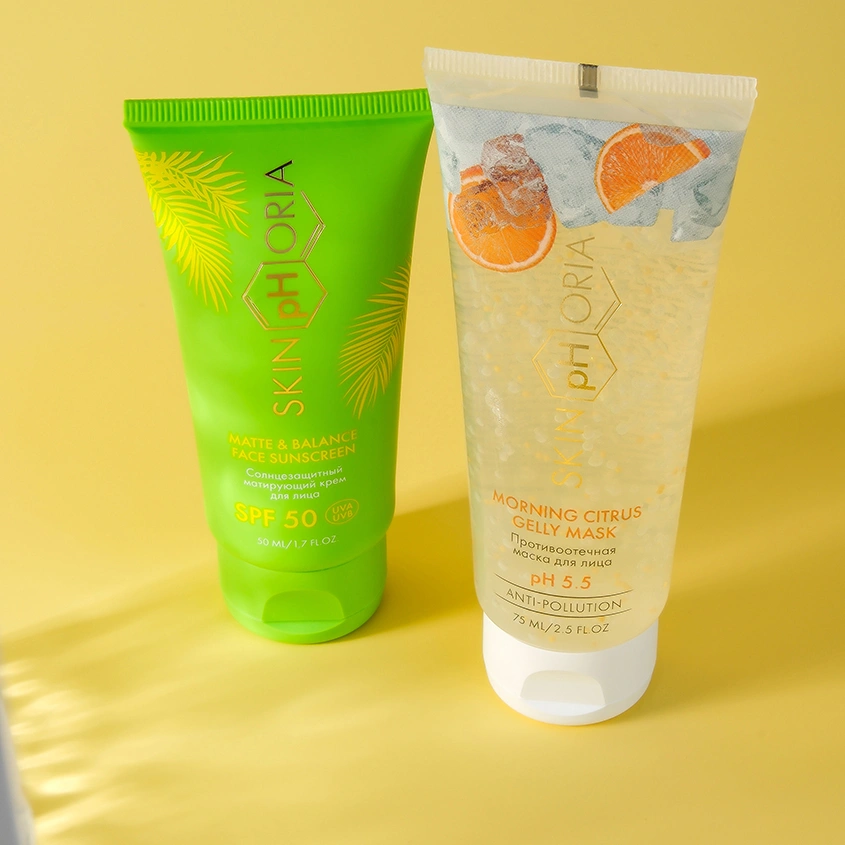 Крем для лица `SKINPHORIA` MATTE&BALANCE матирующий солнцезащитный SPF-50 (для жирной и комбинированной кожи) 50 мл
