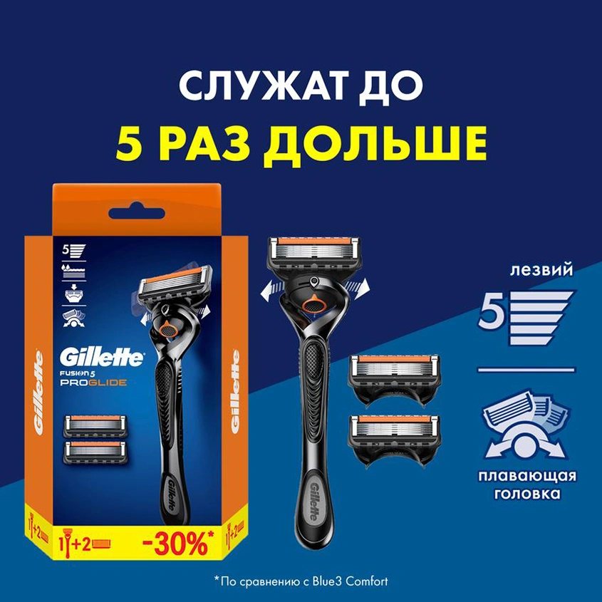 Станок для бритья `GILLETTE` `FUSION` PROGLIDE FLEXBALL с 3 сменными кассетами