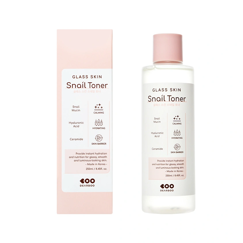 Тонер для лица `DEARBOO` GLASS SKIN с муцином улитки 250 мл
