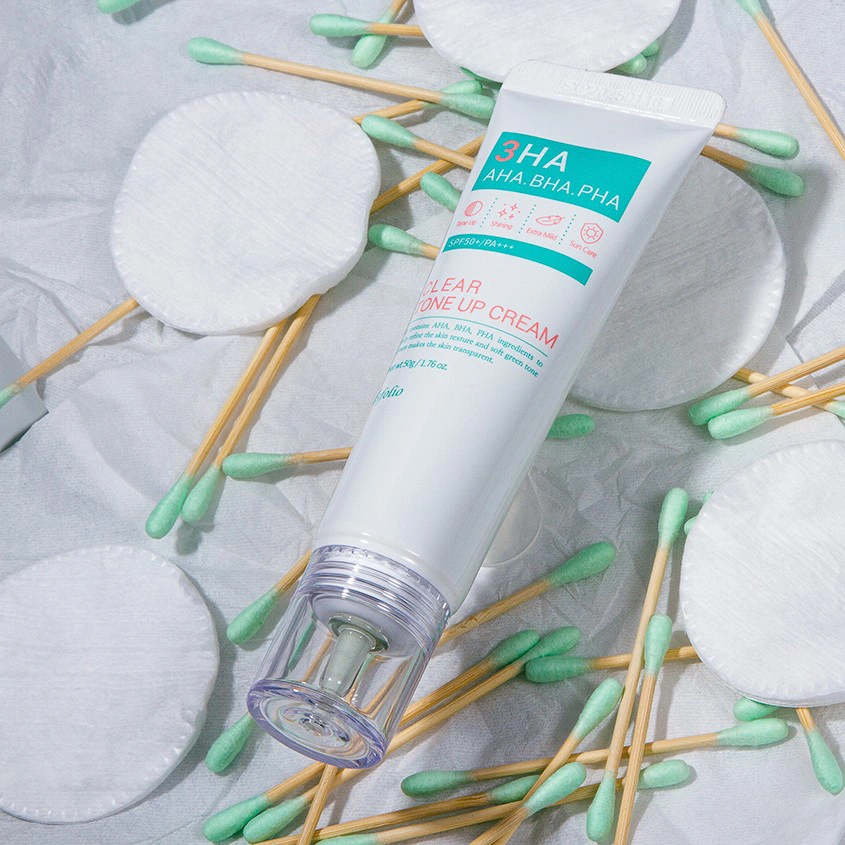 Крем для лица `ESFOLIO` 3HA TONE UP c AHA,BHA и PHA - кислотами SPF-50+ (выравнивающий тон кожи) 50 г
