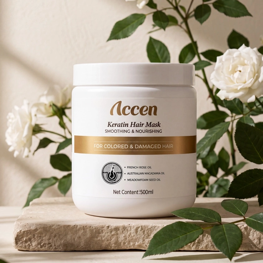Маска для волос `ACCEN` KERATIN питательная для гладкости волос 500 мл