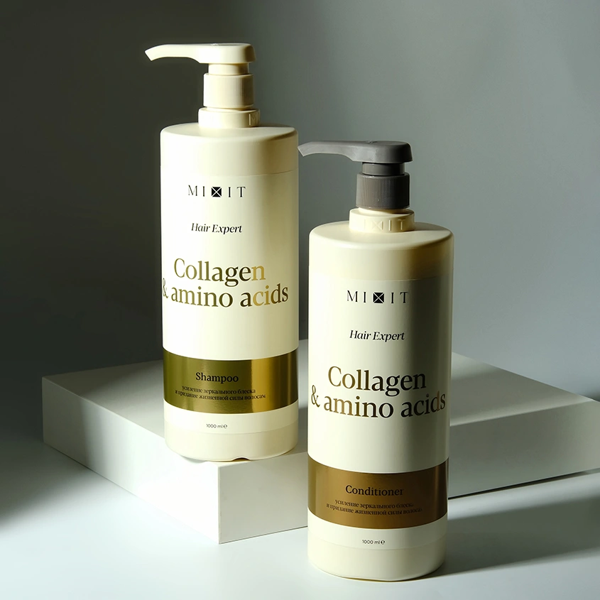 Шампунь для волос `MIXIT` `HAIR EXPERT` COLLAGEN+AMINO ACIDS для усиления блеска 1000 мл