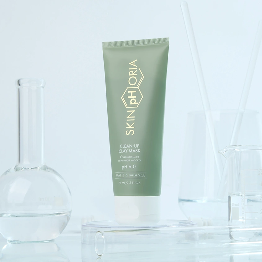 Маска для лица `SKINPHORIA` MATTE&BALANCE очищающая глиняная (для жирной и проблемной кожи) 75 мл