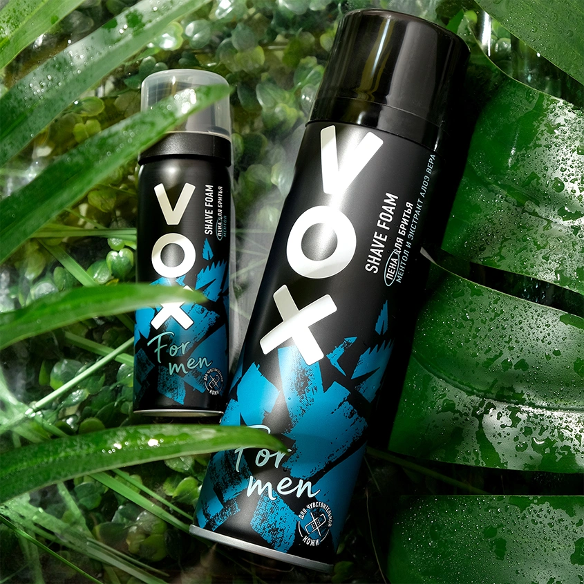 Пена для бритья `VOX` FOR MEN ментол и экстракт алоэ вера 200 мл