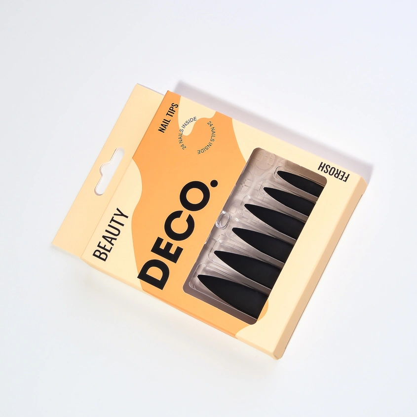 Набор накладных ногтей с клеевыми стикерами `DECO.` FEROSH black (24 шт + клеевые стикеры 24 шт)
