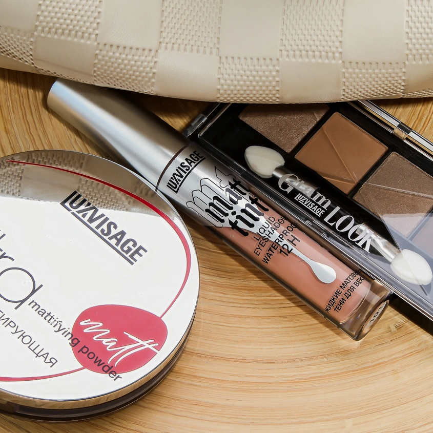 Тени для век `LUXVISAGE` GLAM LOOK 4-х цветные тон 08