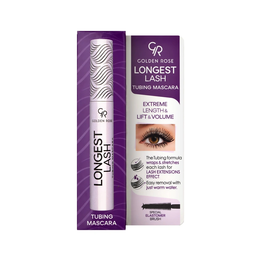 Термотушь для ресниц `GOLDEN ROSE` LONGEST LASH с эффектом удлинения тон Черный