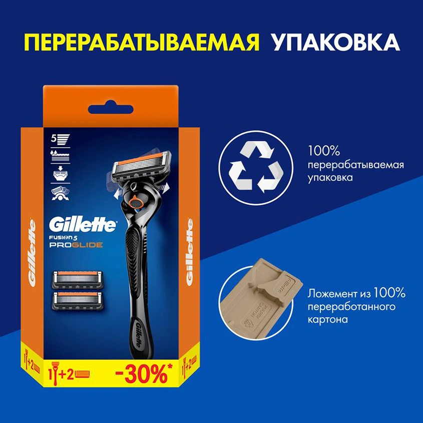 Станок для бритья `GILLETTE` `FUSION` PROGLIDE FLEXBALL с 3 сменными кассетами